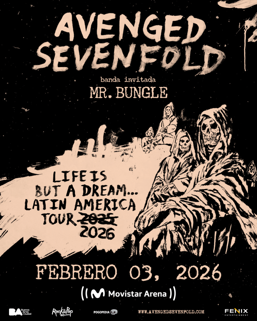 AVENGED SEVENFOLD ANUNCIA FECHA DE REPROGRAMACIÓN&nbsp;DE SU SHOW EN BUENOS AIRES