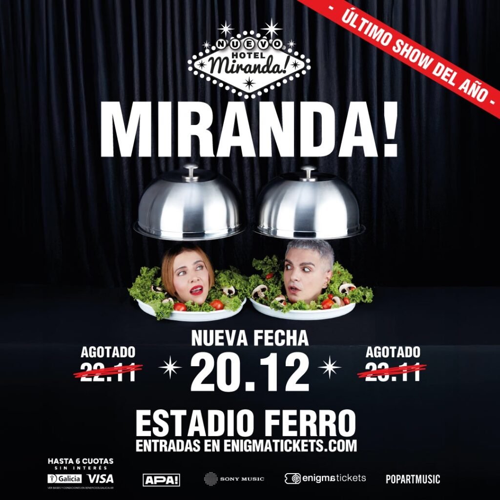 MIRANDA! AGREGA UNA TERCERA NOCHE EN FERRO EL 