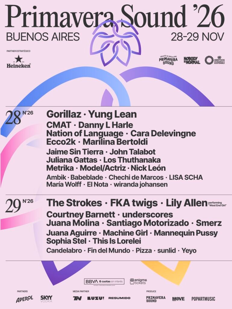 PRIMAVERA SOUND BUENOS AIRES REVELÓ EL LINE UP DÍA POR DÍA Y YA ESTÁN DISPONIBLES LOS TICKETS INDIVIDUALES