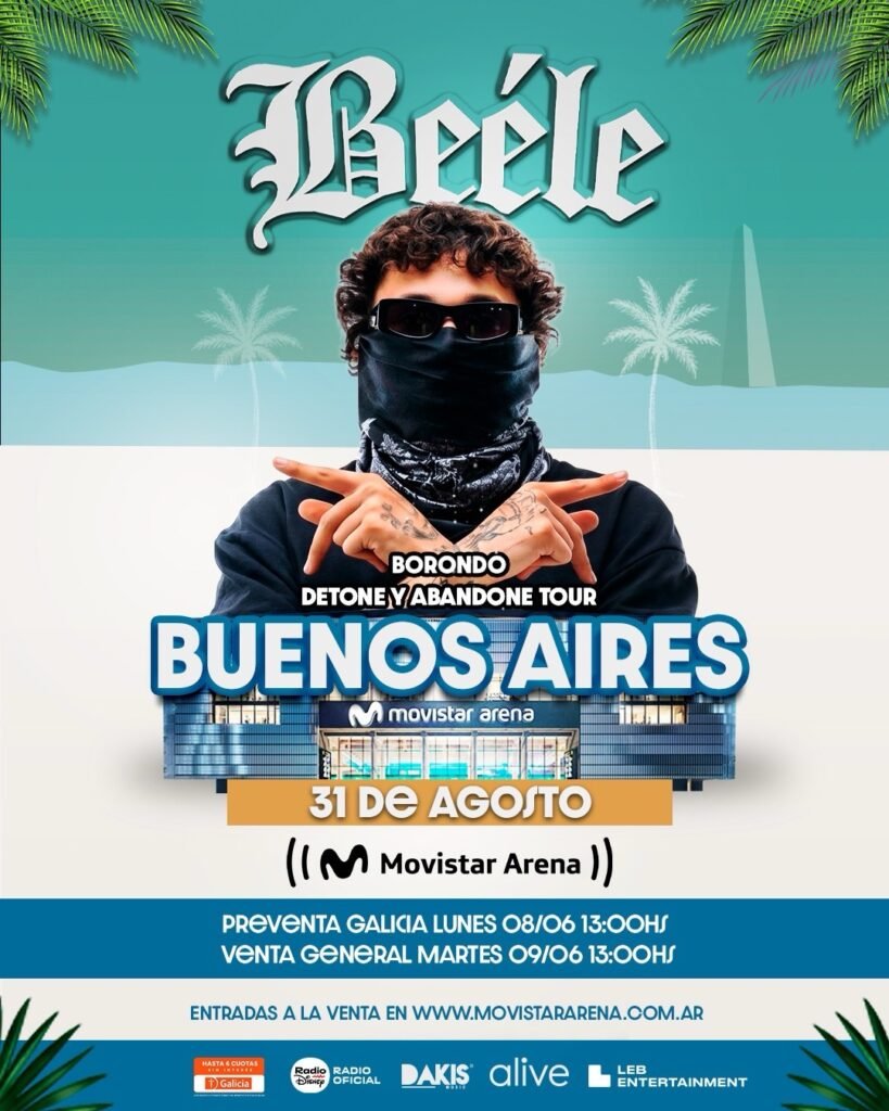BEÉLE&nbsp;REGRESA A BUENOS AIRES CON “BORONDO, ABANDONE Y DETONE TOUR”