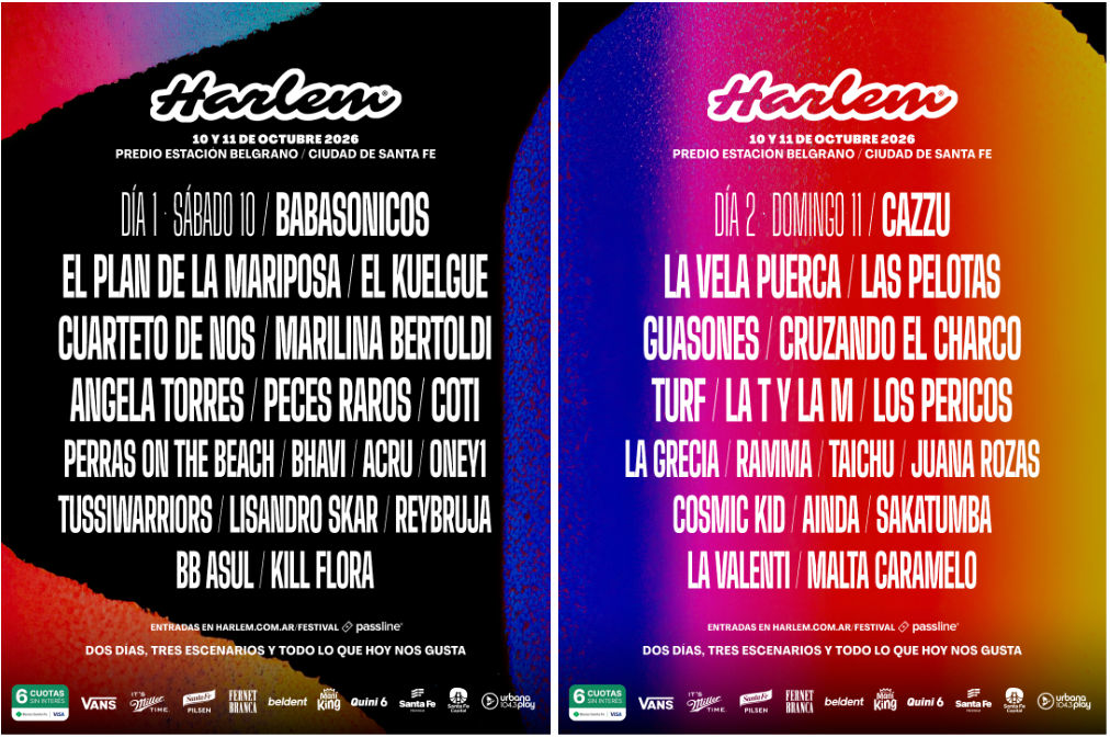 HARLEM FESTIVAL 2026 DEVELA SU LINEUP POR DÍA