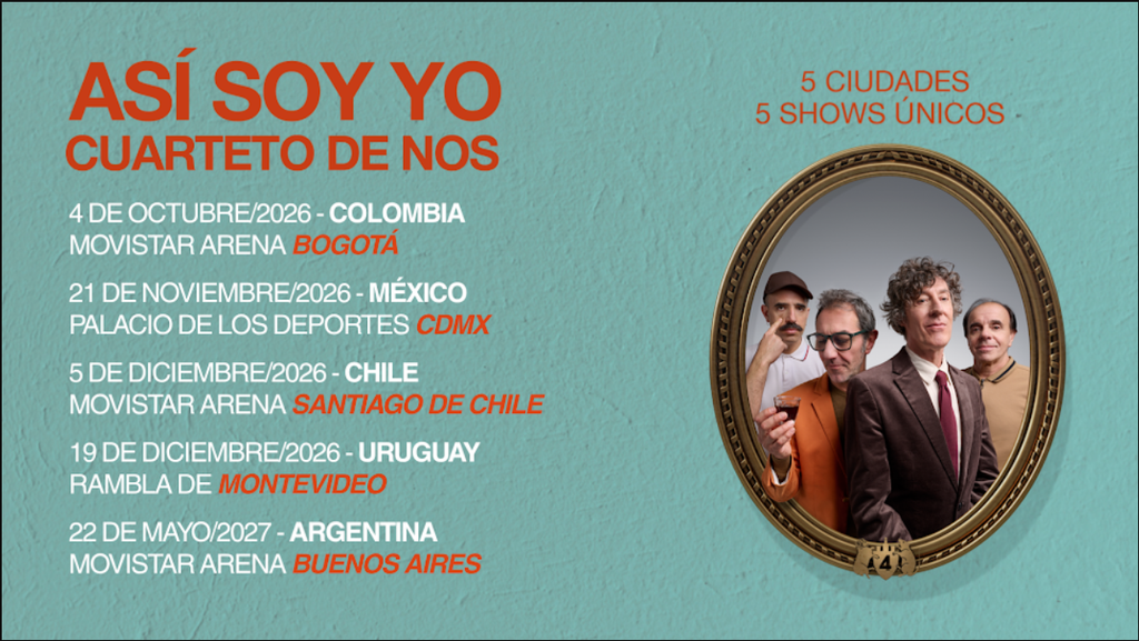 EL CUARTETO DE NOS CELEBRA 20 AÑOS DE RARO CON UNA LIVE SESSION Y EL TOUR CÁPSULA «ASÍ SOY YO» EN CINCO CAPITALES DE LATAM